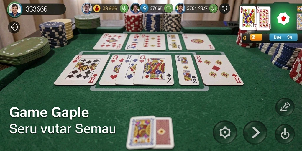 Gameplay seru Gaple dengan pemain berbagai usia.