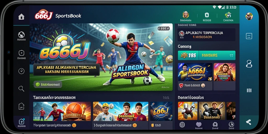 Tampilan utama dari game Sportsbook 666J yang menarik dan penuh informasi.