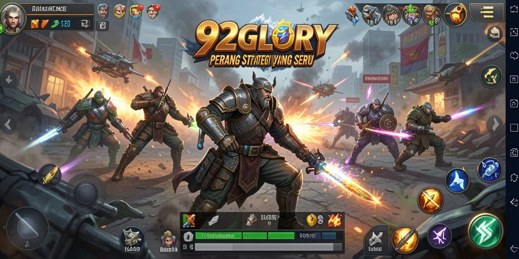Tampilan gameplay yang menarik dan penuh aksi dalam 92GLORY.