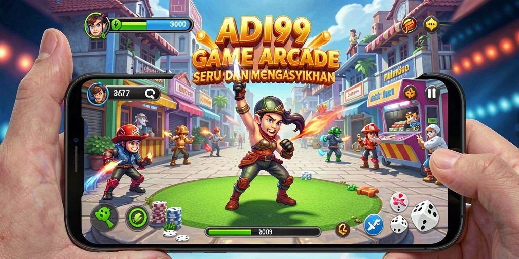 Tangkapan layar utama ADI99 menampilkan aksi gameplay seru dan menantang.