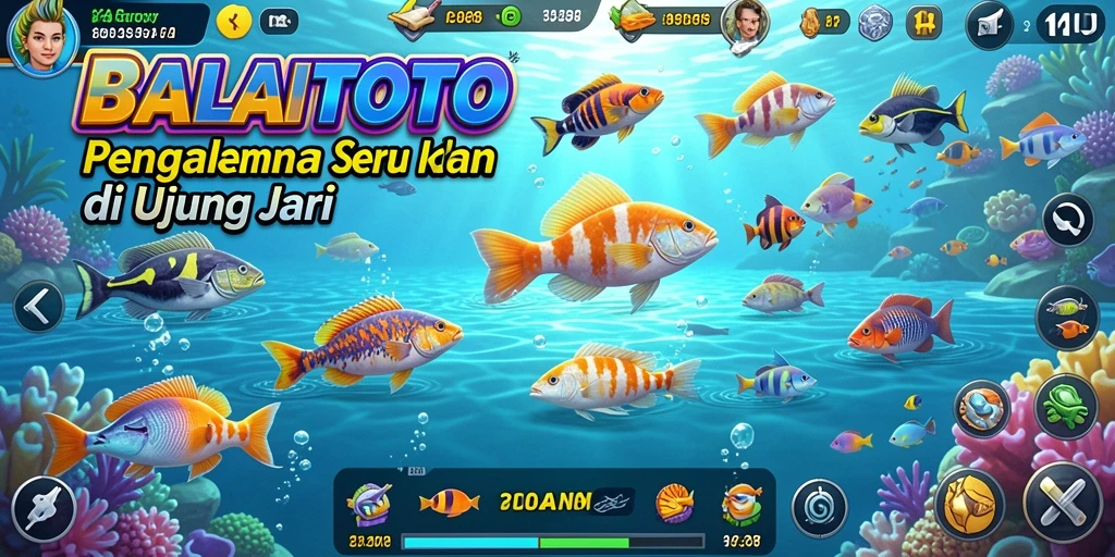 Tangkapan layar BALAITOTO menunjukkan aksi seru dalam gameplay Tembak Ikan.