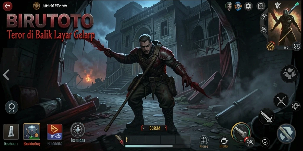 Tampilan gameplay menyeramkan dengan nuansa mencekam dari BIRUTOTO.