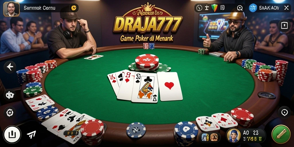 Screenshot gameplay DRAJA777 yang menunjukkan keseruan bermain Poker.