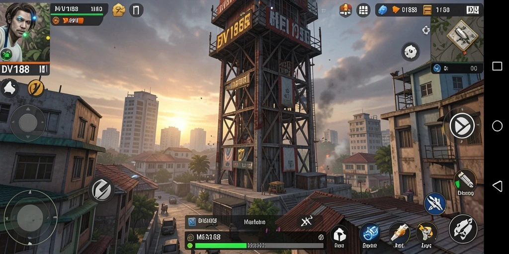 Tampilan gameplay menantang dalam DV188 yang penuh strategi Tower Defense.