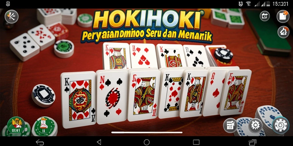 Screenshot gameplay HOKIHOKI dengan tampilan Domino yang menarik.