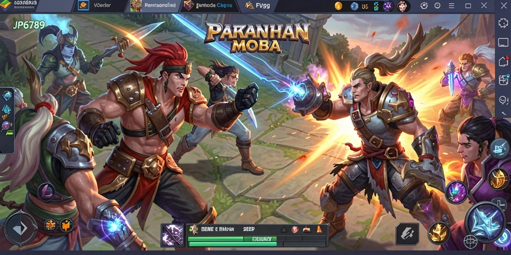 Screenshot gameplay JP6789 menampilkan aksi pertarungan yang seru.