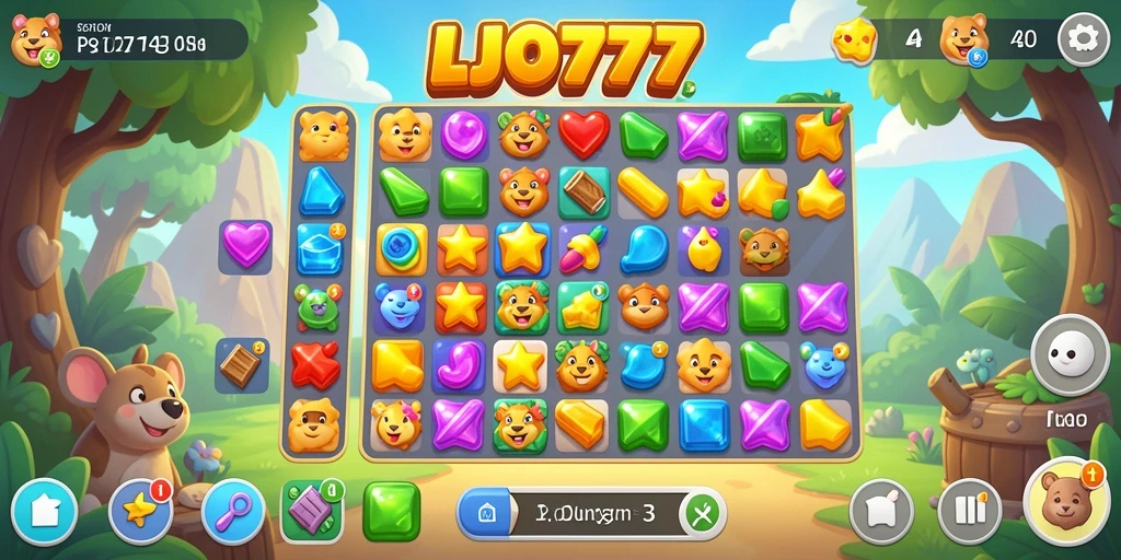 Gameplay menarik LJO777 yang penuh tantangan Match-3.
