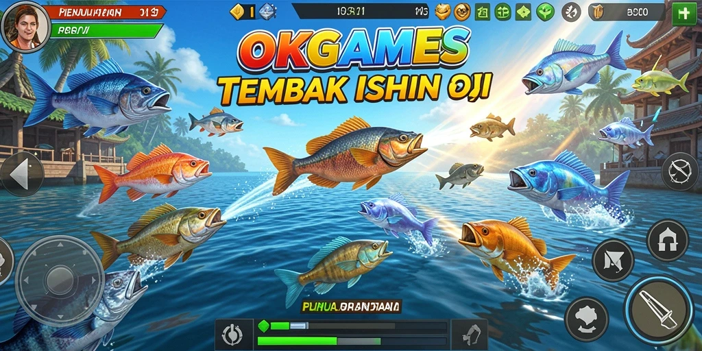 Screenshot menunjukkan aksi seru bermain Tembak Ikan di OKGAMES.