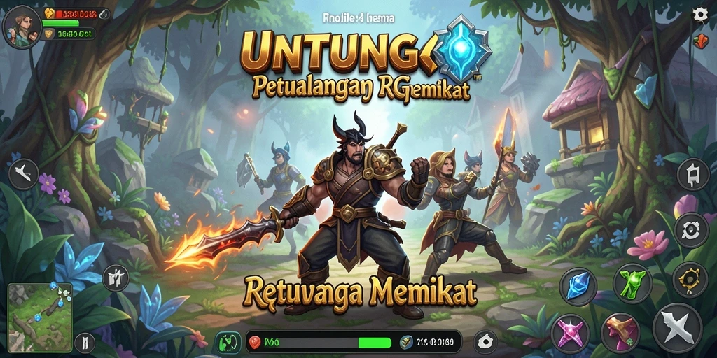 Screenshot UNTUNGGO menampilkan lainnya gameplay RPG yang seru dan mendebarkan.