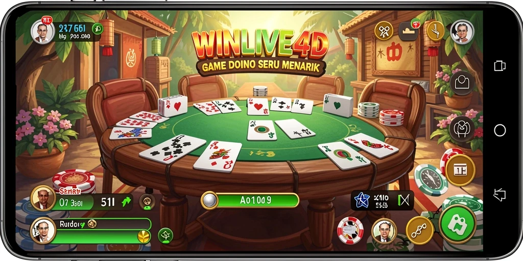 Tampilan gameplay Domino yang seru dan interaktif di WINLIVE4D.