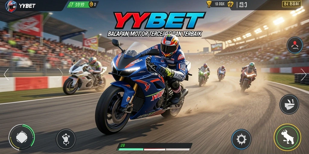 Screenshot YYBET menampilkan aksi balapan motor yang mendebarkan dan realistis.